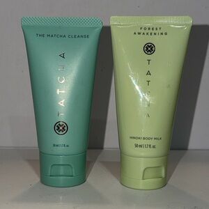 TATCHA MINI-BUNDLE of MATCHA CLEANSE+HINOKI BODY MILK Travel Sz NEW/SEALED!